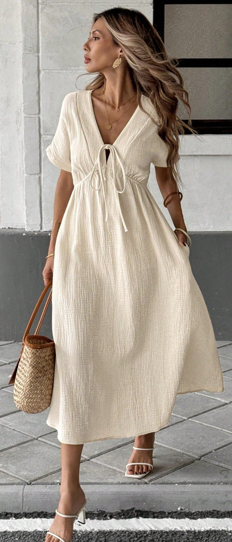 Abri l Midi Casual Dress
