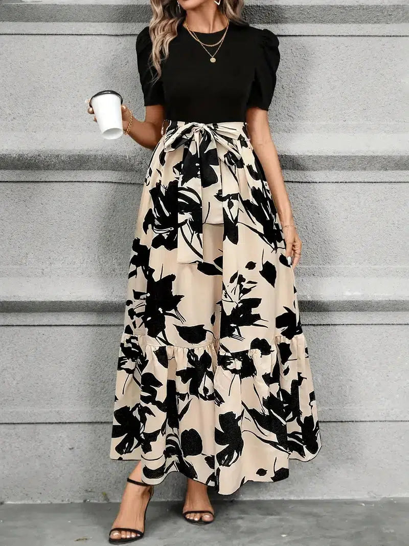 Chic l Short Sleeve Maxi Dress