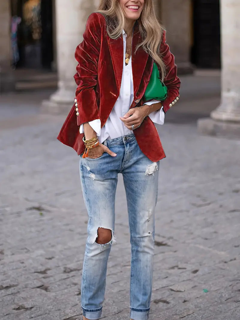 Julissa | Elegant Velvet Blazer