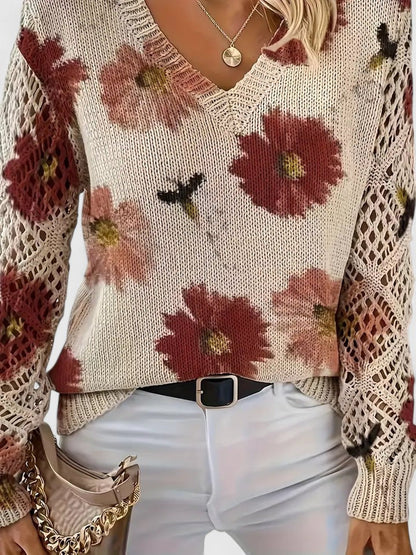 Celianne |  Floral Knit Sweater