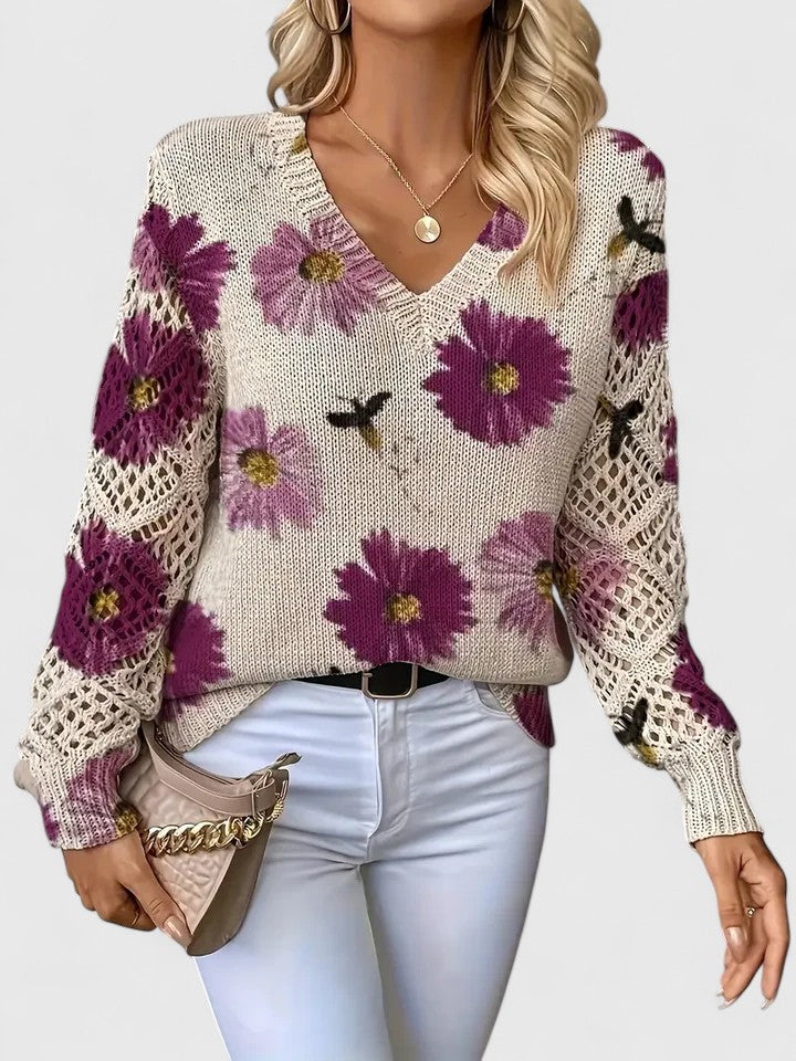 Celianne |  Floral Knit Sweater