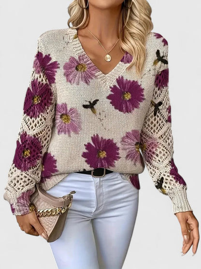 Celianne |  Floral Knit Sweater