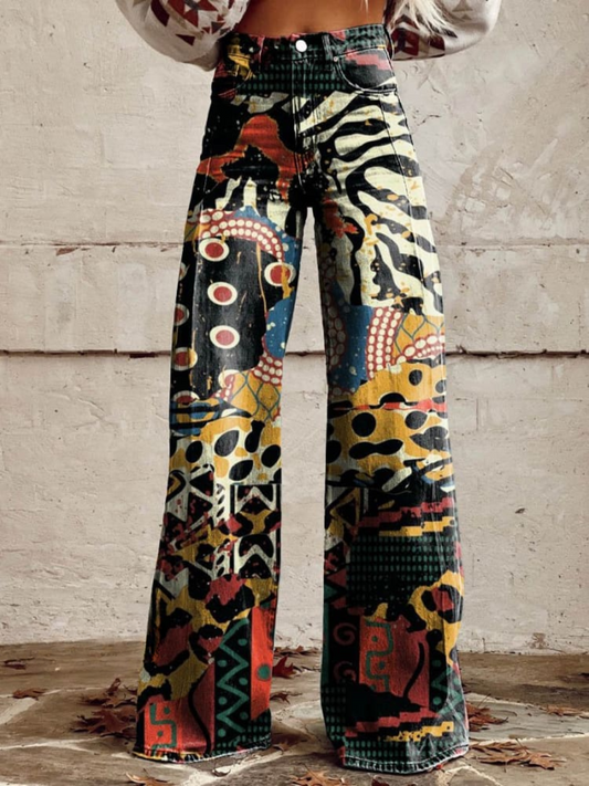 Felicity - Artistic Print Wide-Leg Pants