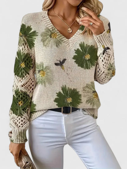 Celianne |  Floral Knit Sweater