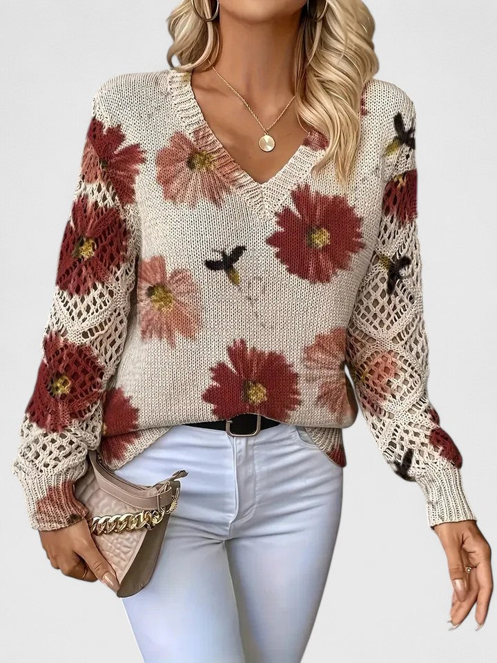 Celianne |  Floral Knit Sweater