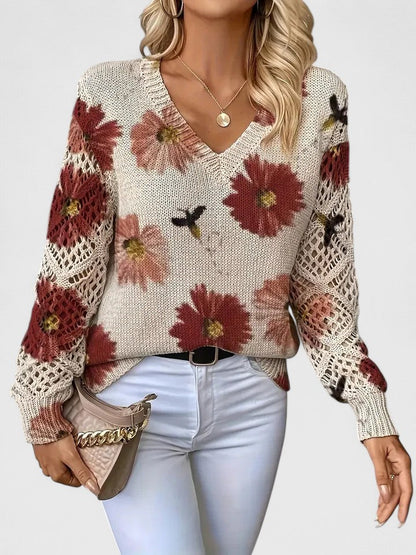 Celianne |  Floral Knit Sweater