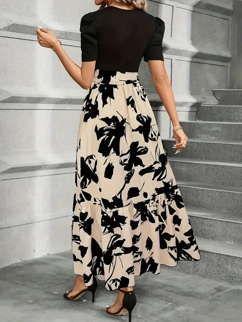 Chic l Short Sleeve Maxi Dress