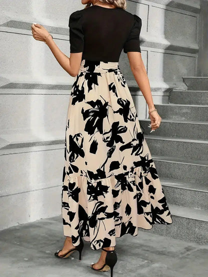 Chic l Short Sleeve Maxi Dress