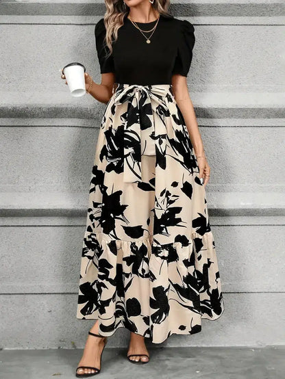 Chic l Short Sleeve Maxi Dress