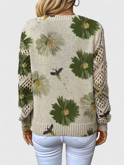 Celianne |  Floral Knit Sweater