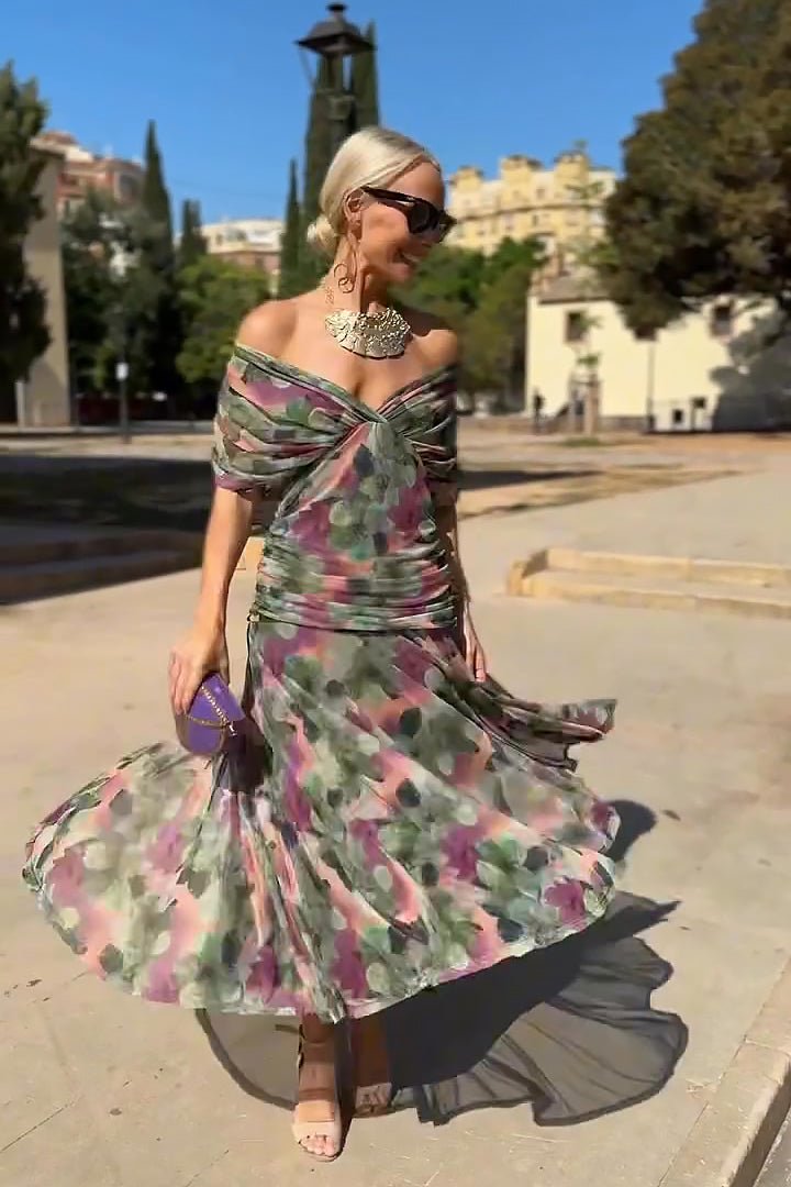 Elly l Elegant Floral Print Maxi Dress