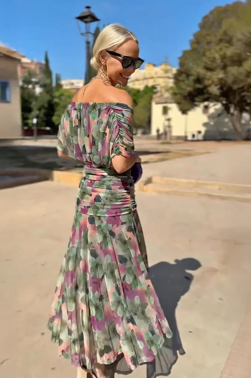 Elly l Elegant Floral Print Maxi Dress