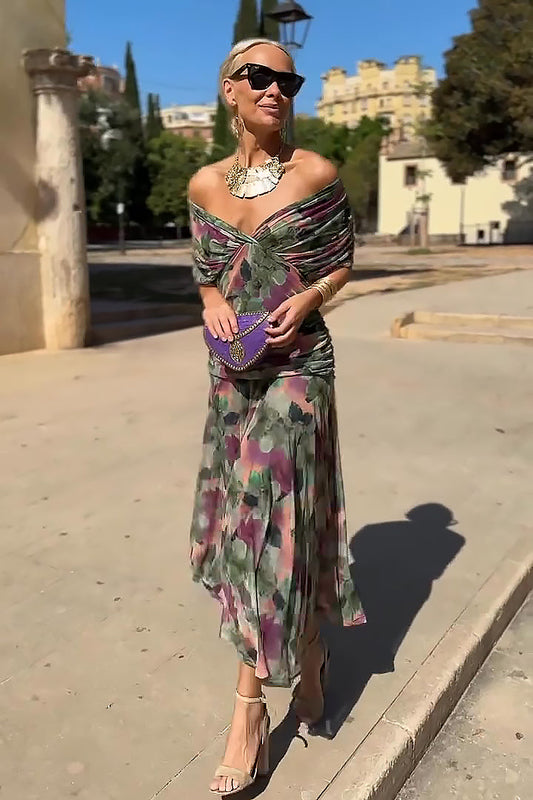 Elly l Elegant Floral Print Maxi Dress