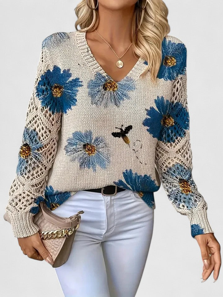 Celianne |  Floral Knit Sweater