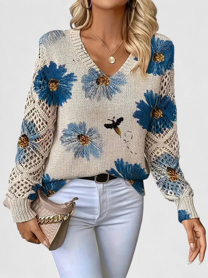 Celianne |  Floral Knit Sweater