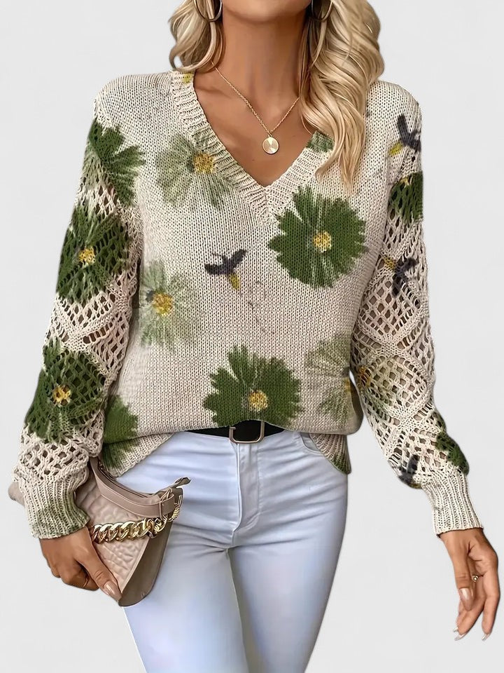 Celianne |  Floral Knit Sweater