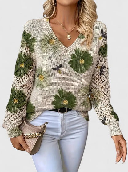 Celianne |  Floral Knit Sweater