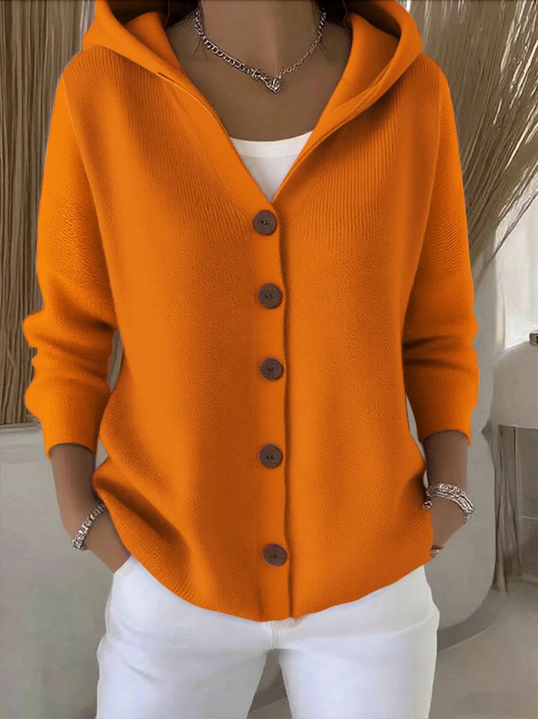 Nylah – Hooded Vest with Buttons