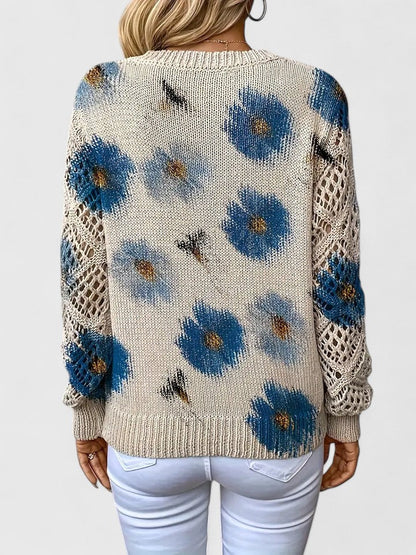 Celianne |  Floral Knit Sweater
