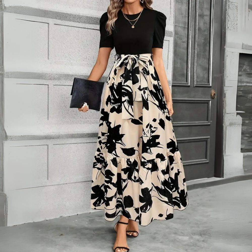 Chic l Short Sleeve Maxi Dress